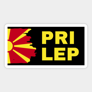 Prilep City with North Macedonia Flag Design Sticker